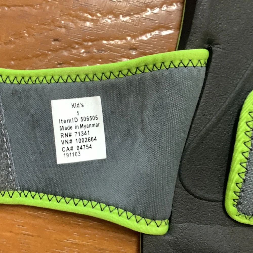 L.L.Bean Black Slide Sandals with Neon Green Trim